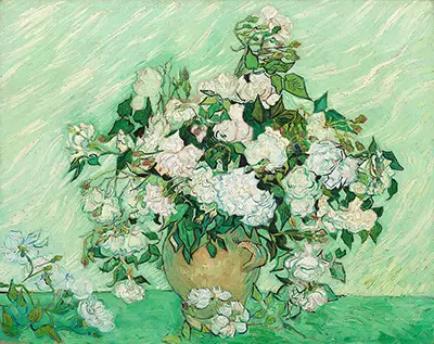 Still Life - Vase with Pink Roses Vincent van Gogh